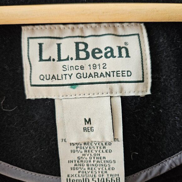 L.L. Bean Women's West End Wool Coat Black Medium M Hooded Winter Fall Spring - Picture 3 of 11